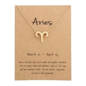 Aries - Zodiac ♈️ Sign Necklace with Card